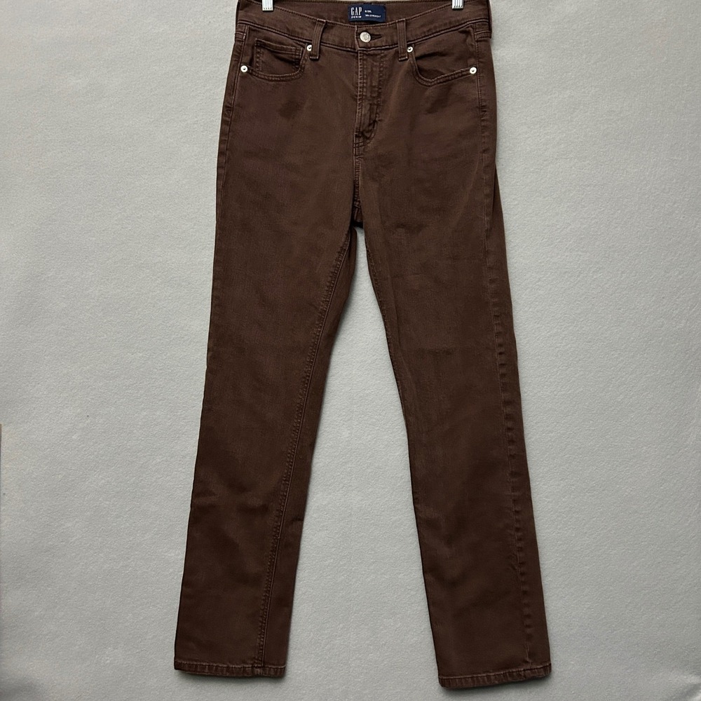 Gap Women 6 28L 90s Straight Jeans Espresso Brown High Rise Denim 627220-00